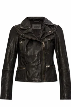AllSaints CZARNY Skórzana kurtka 'Cargo'