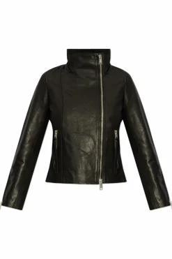 AllSaints CZARNY Skórzana kurtka `Ellisa`