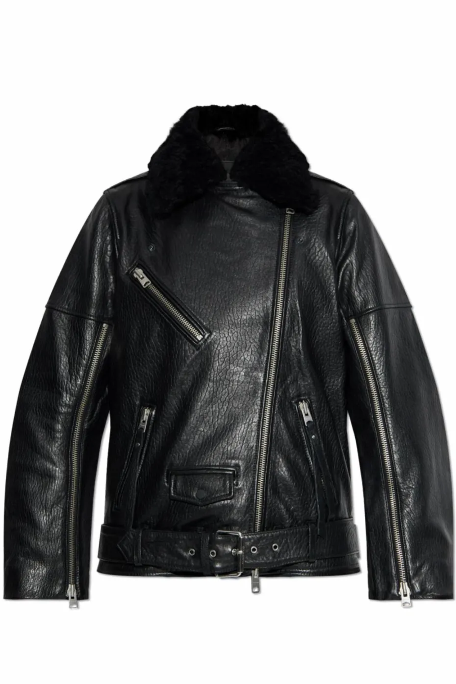 AllSaints CZARNY Skórzana kurtka `Vendra`
