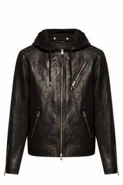 AllSaints CZARNY Skórzana kurtka ‘Harwood’