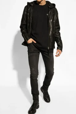 AllSaints CZARNY Skórzana kurtka ‘Harwood’