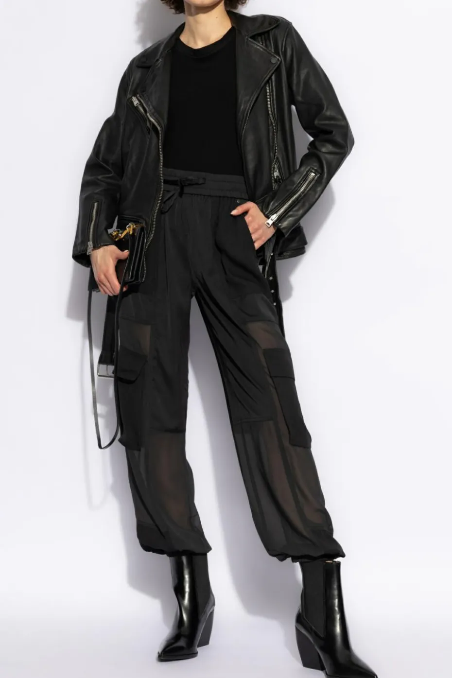 AllSaints CZARNY Skórzana kurtka ‘Billie’