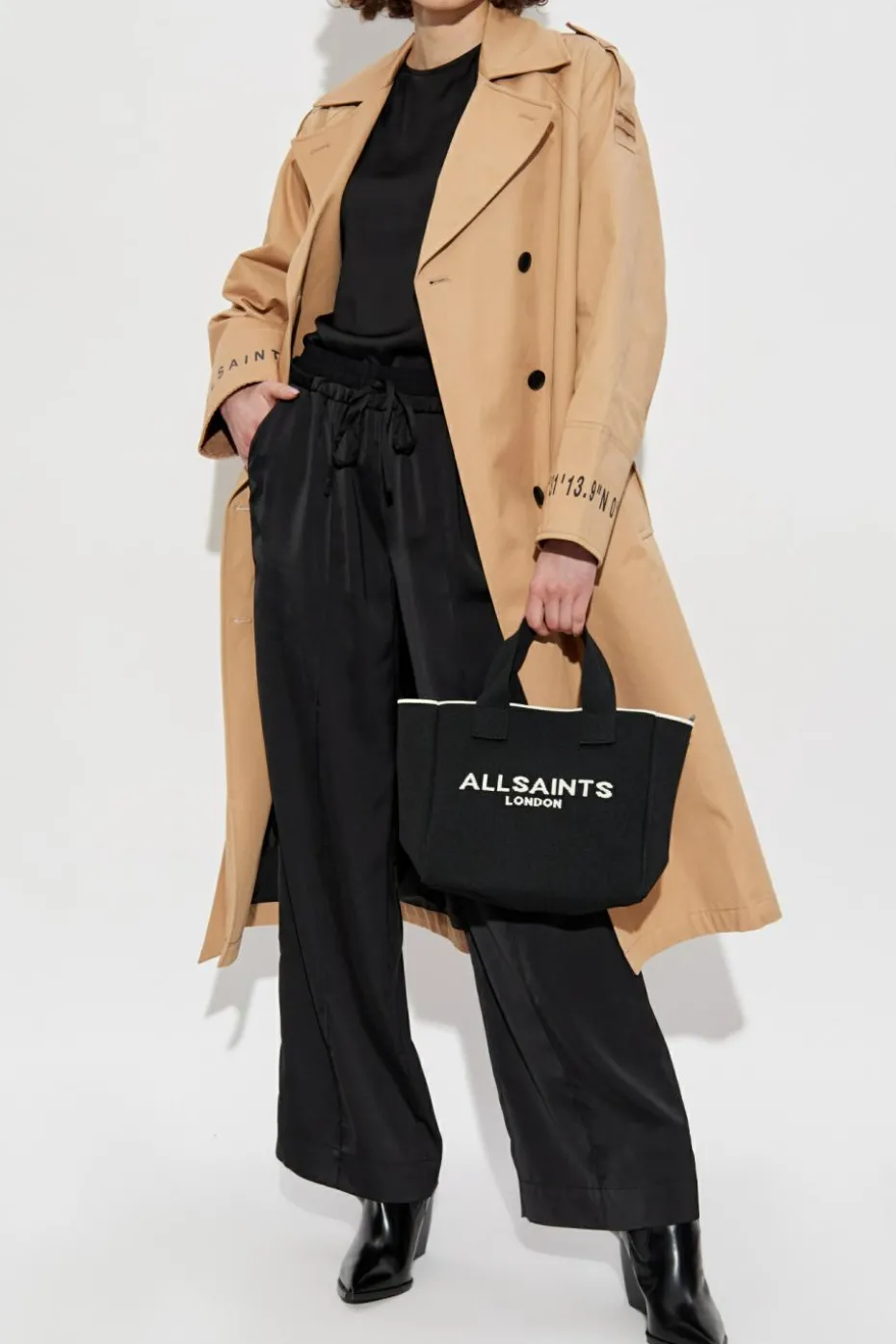 AllSaints CZARNY Spodnie `Alba`