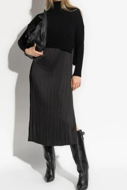 AllSaints CZARNY Sukienka ze swetrem `Vittoria`