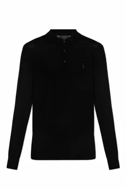 AllSaints CZARNY Sweter polo `Mode`