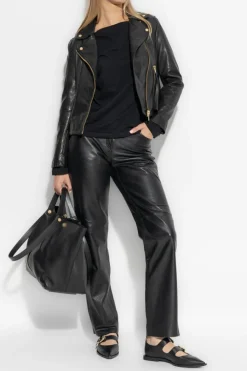 AllSaints CZARNY Top `Rita` z długimi rękawami