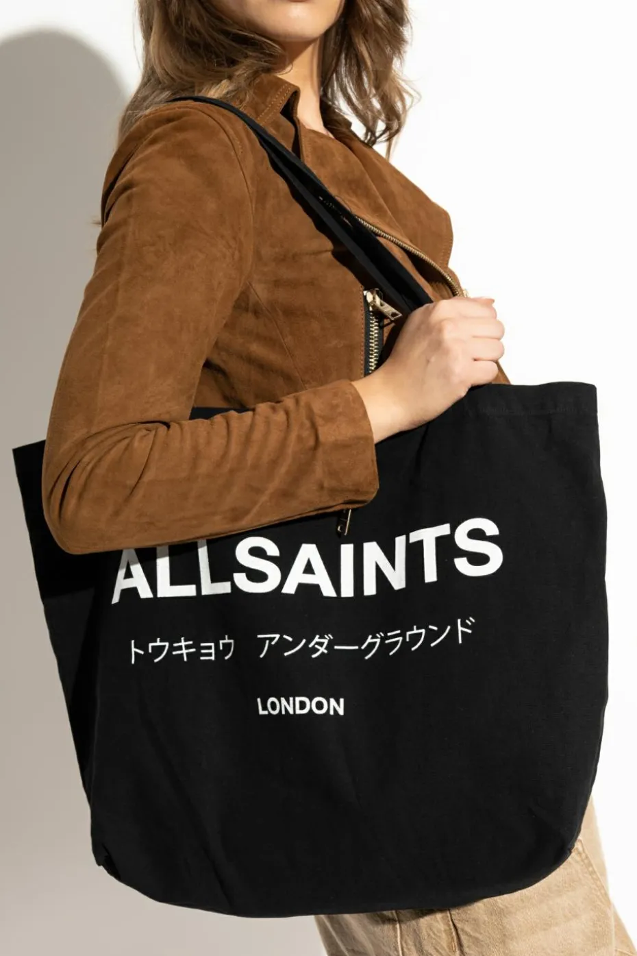AllSaints CZARNY Torba `Underground` typu `shopper`