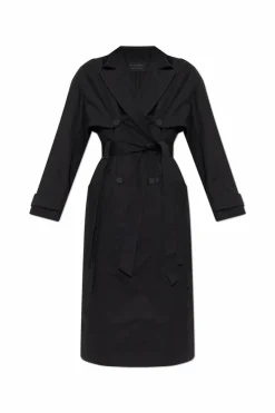 AllSaints CZARNY Trencz `Cadence`