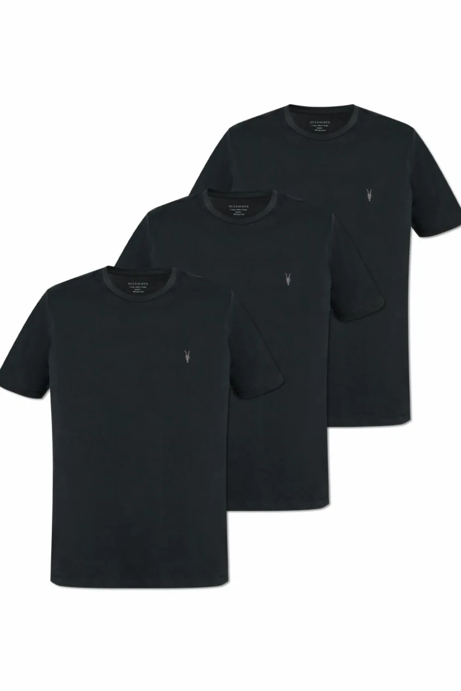 AllSaints CZARNY Trójpak t-shirtów `Brace`