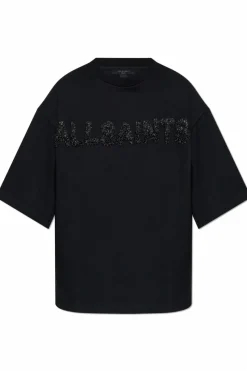 AllSaints CZARNY T-shirt `Amelie`