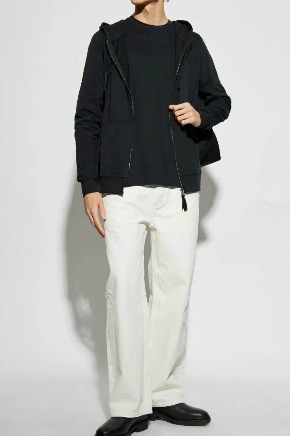 AllSaints CZARNY T-shirt `Brace` z długimi rękawami