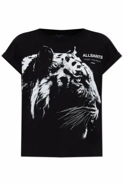 AllSaints CZARNY T-shirt `Ivana`