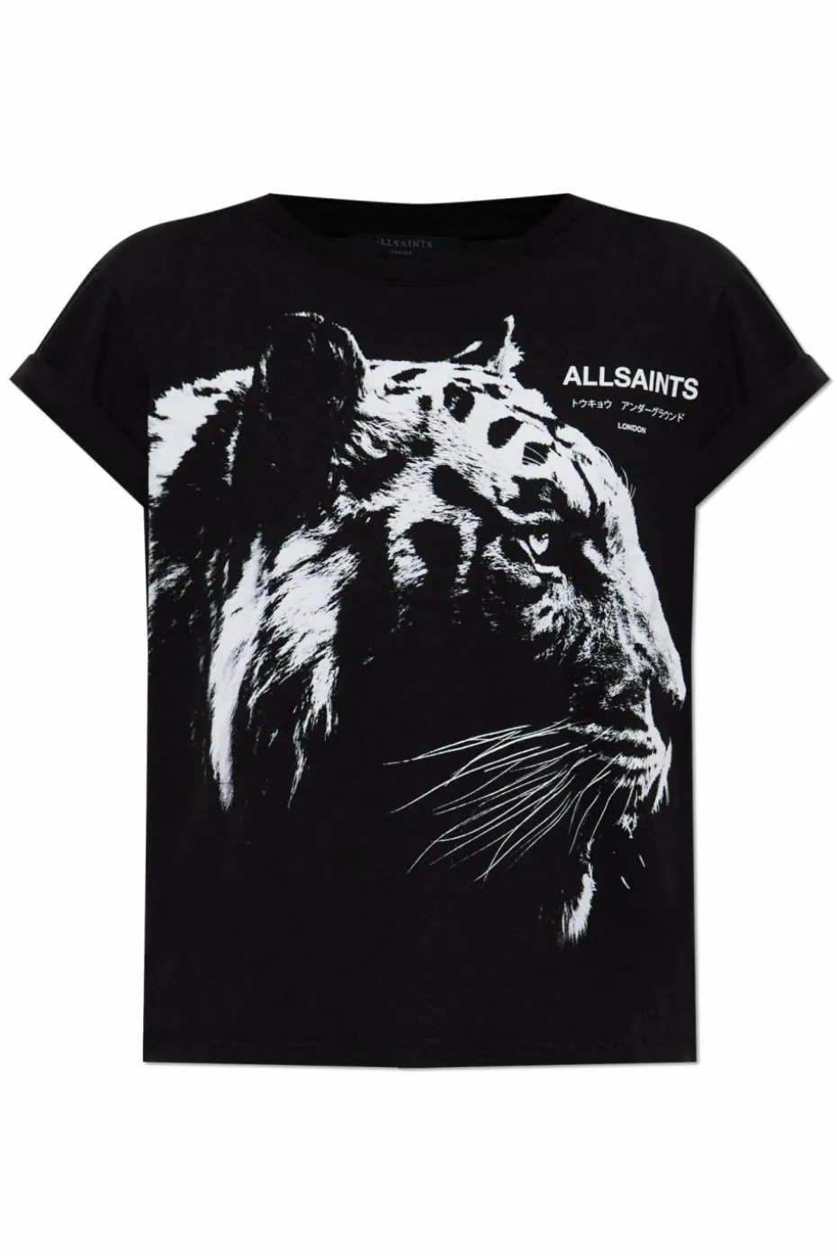 AllSaints CZARNY T-shirt `Ivana`