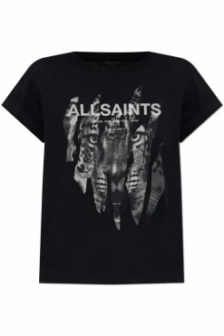AllSaints CZARNY T-shirt `Riproar`