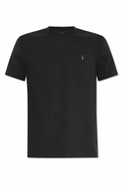 AllSaints CZARNY T-shirt z logo 'Brace Tonic'