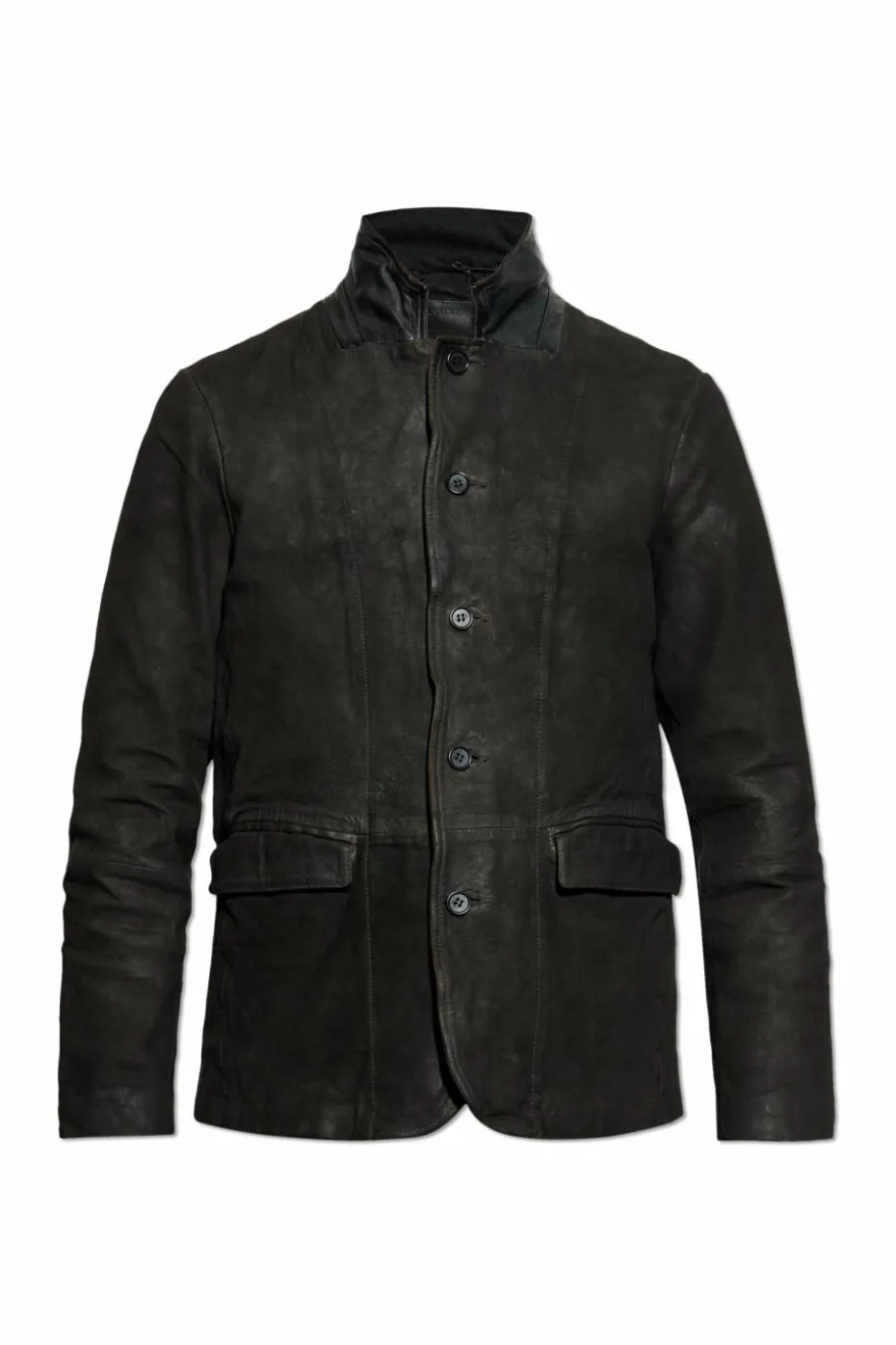 AllSaints CZARNY Zamszowa kurtka `Survey` z efektem `vintage`