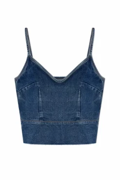AllSaints GRANATOWY Jeansowy top `Lilah`