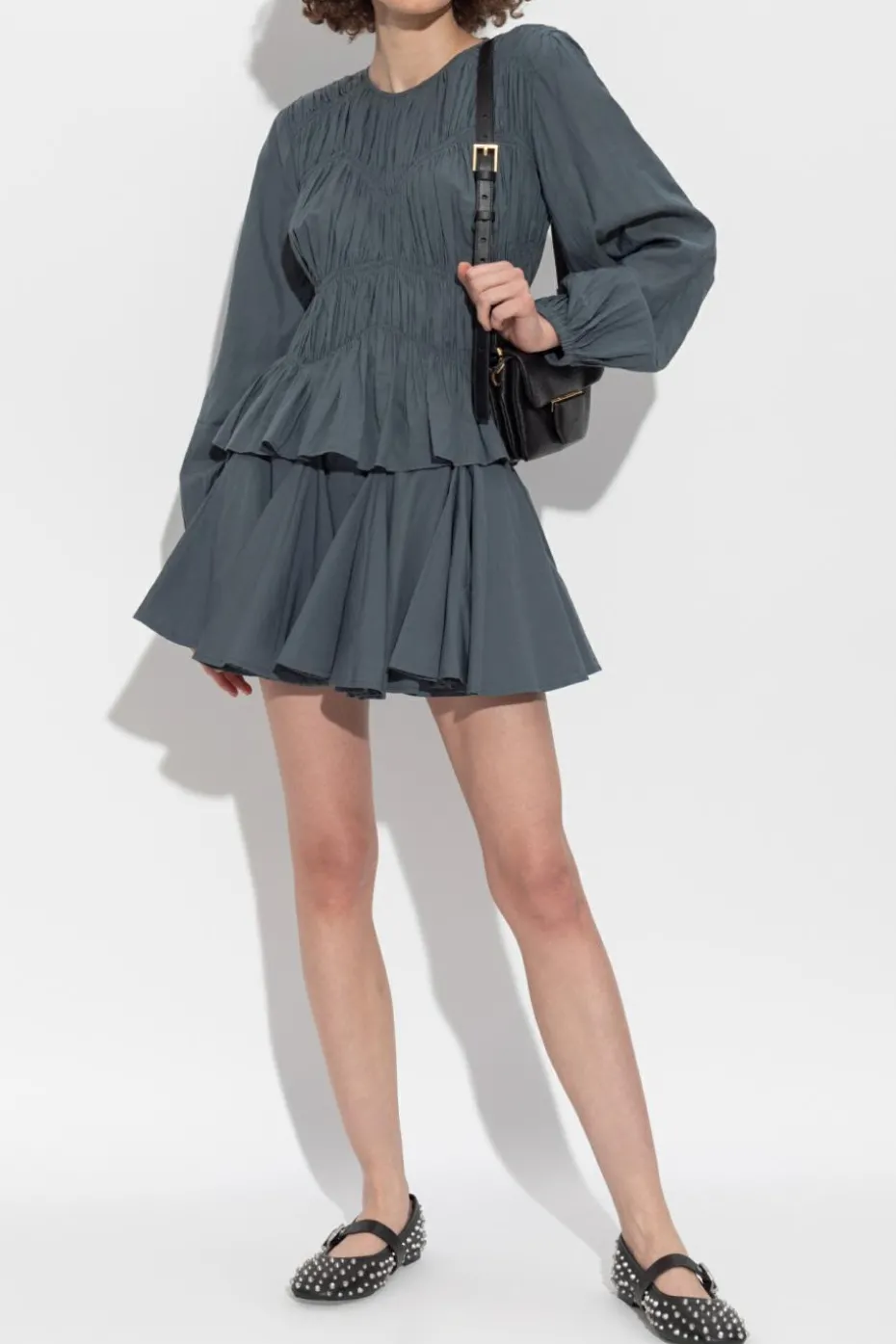 AllSaints GRANATOWY Spódnica `Tulip` z szortami