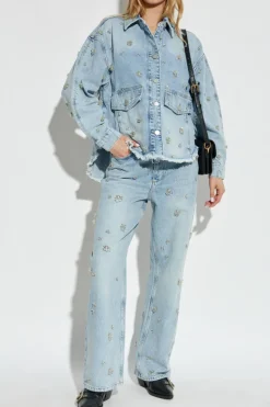 AllSaints jasnoniebieski Jeansy z aplikacjami