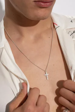 AllSaints SREBRNY Naszyjnik z zawieszką