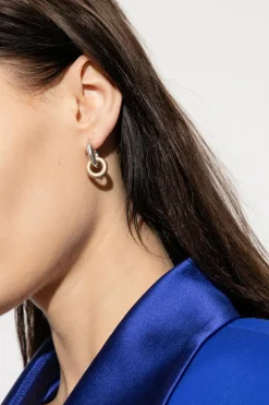 AllSaints SREBRNY Okrągłe kolczyki ‘Grace Double’