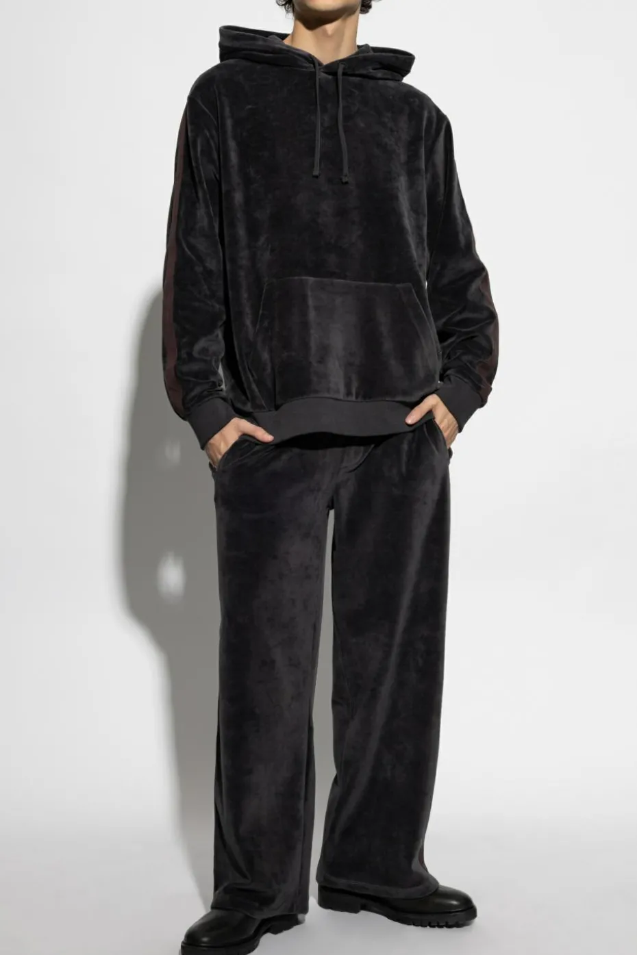 AllSaints SZARY Bluza `Draven` z kapturem
