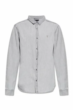 AllSaints SZARY Jeansowa koszula `Gleason`