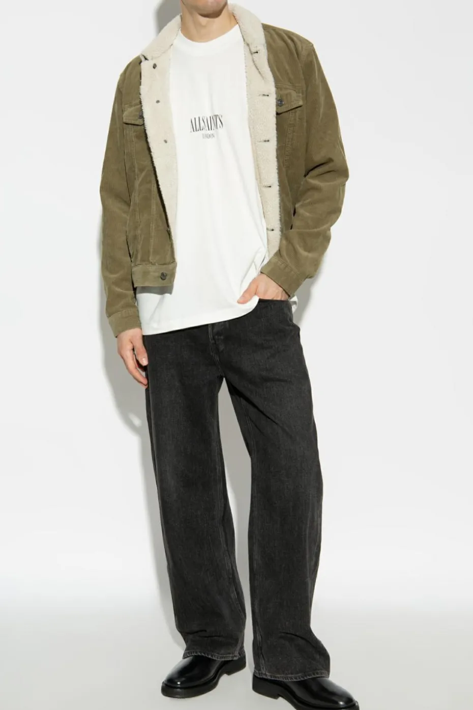 AllSaints SZARY Jeansy `Lenny`