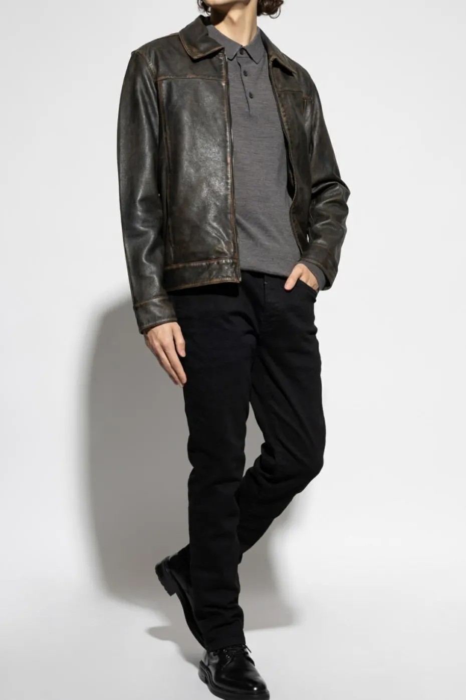 AllSaints SZARY Polo `Mode`
