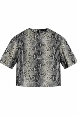 AllSaints SZARY Skórzany top `Renai`