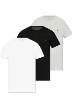 AllSaints SZARY Trójpak t-shirtów z logo ‘Tonic’