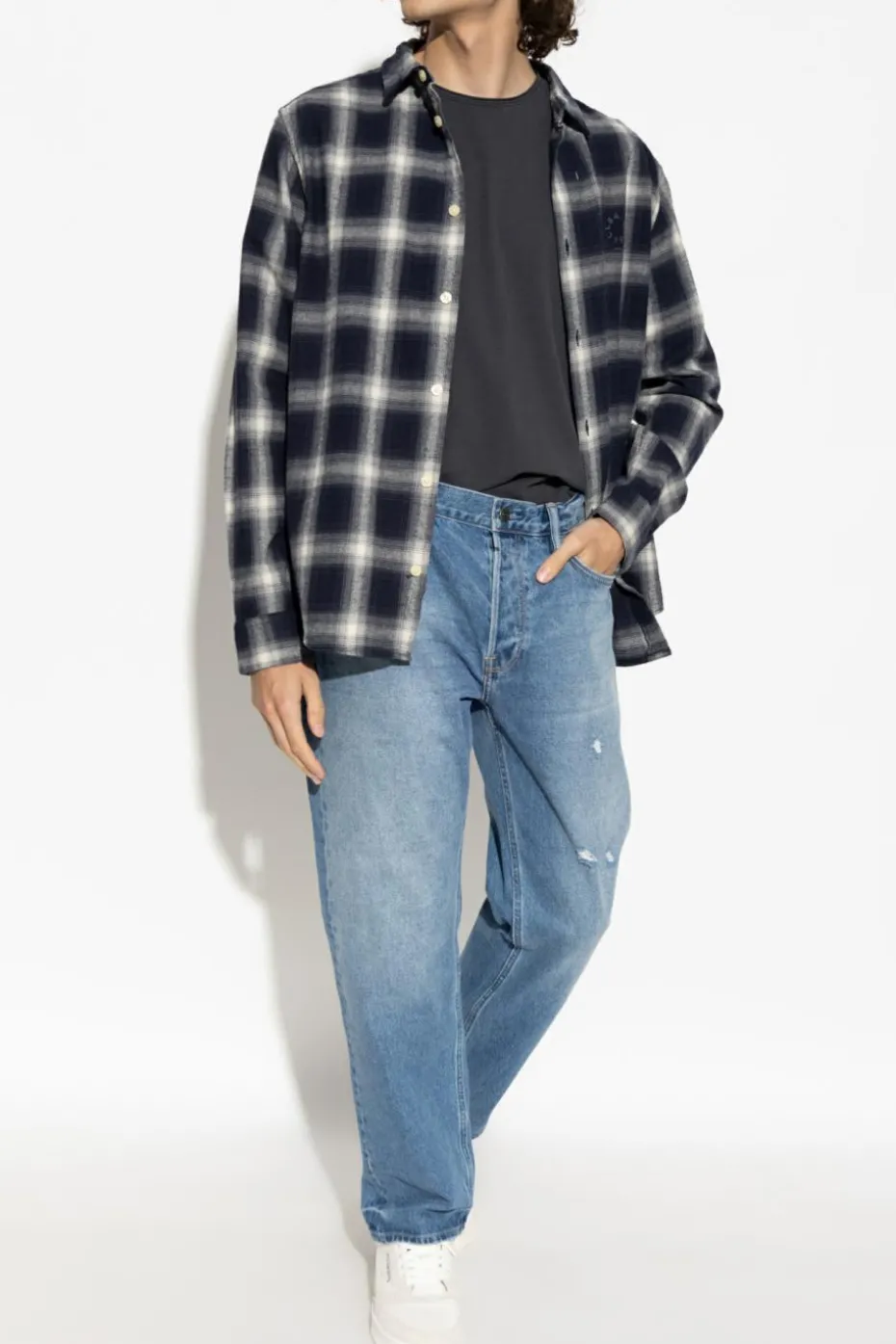 AllSaints SZARY T-shirt `Bodega`