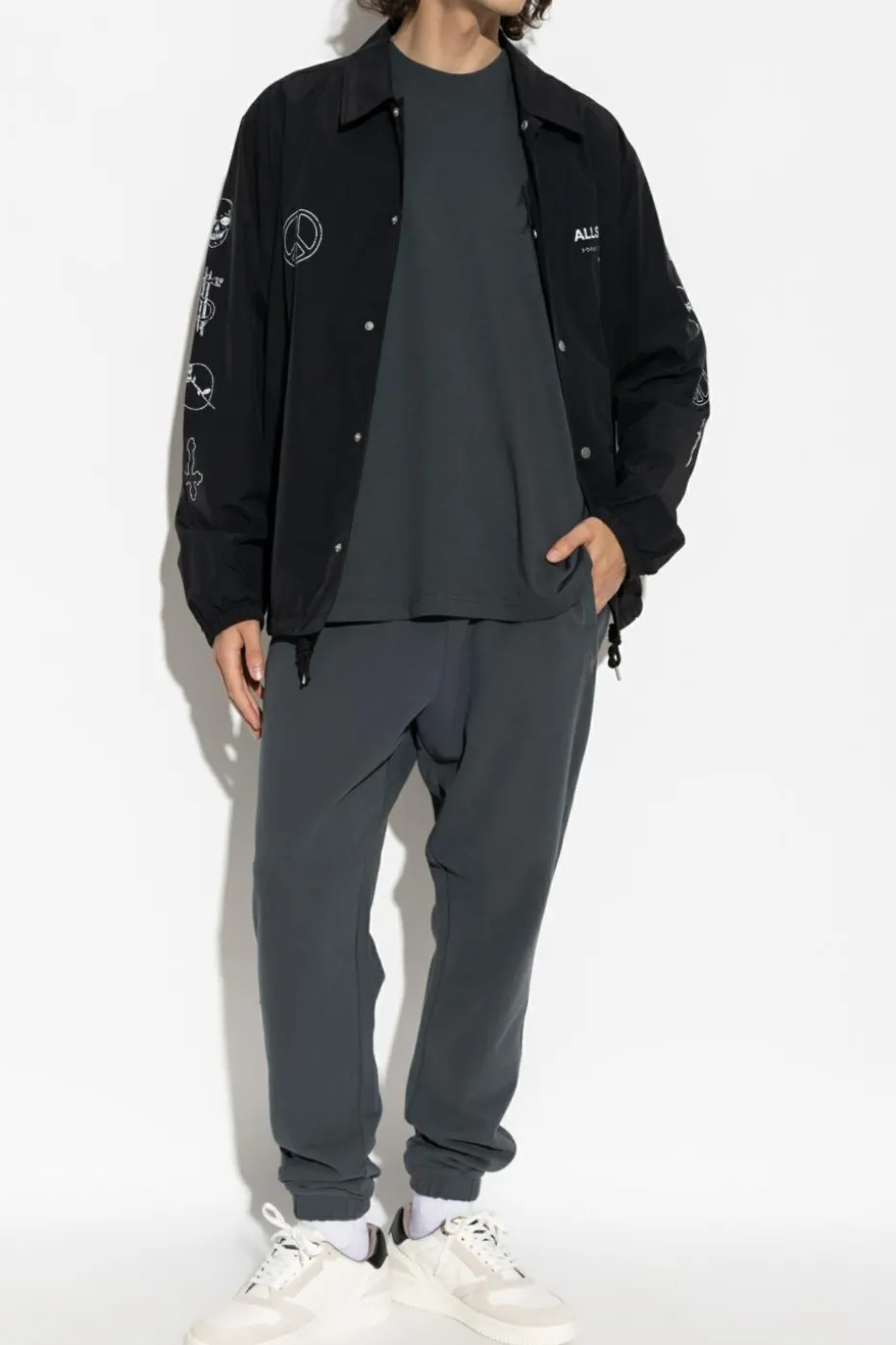 AllSaints SZARY T-shirt `Orlando`