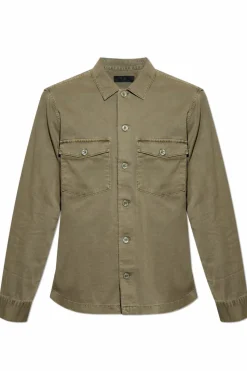 AllSaints ZIELONY Koszula `Spotter` z efektem `vintage`