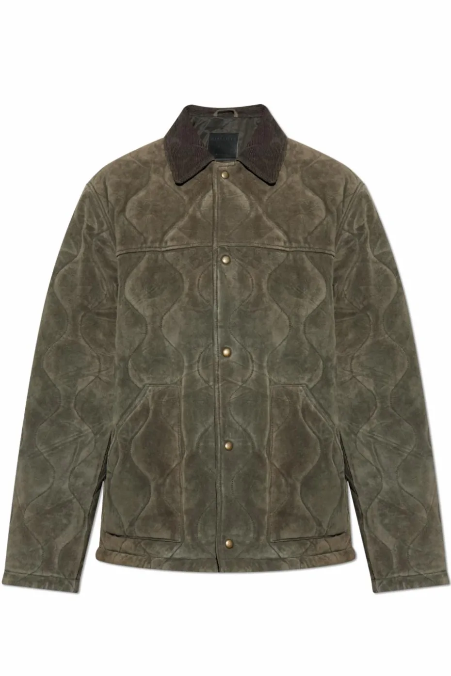 AllSaints ZIELONY Zamszowa kurtka `Dakota`
