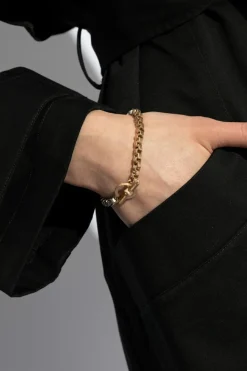 AllSaints ZŁOTY Mosiężna bransoleta