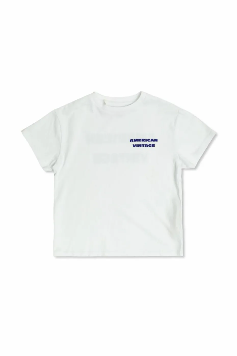 American Vintage Kids BIAŁY T-shirt z nadrukowanym logo