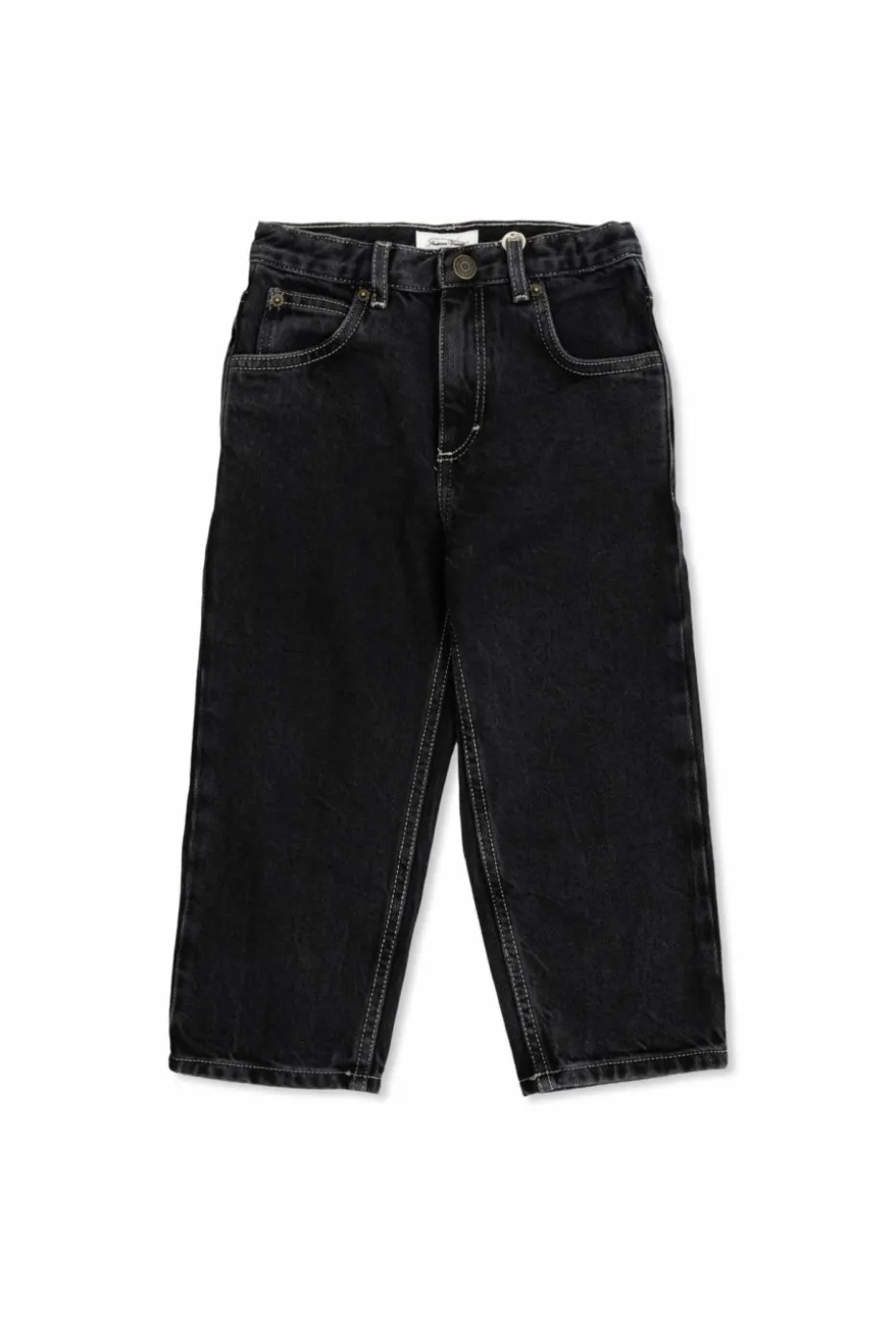 American Vintage Kids CZARNY Jeansy z logo