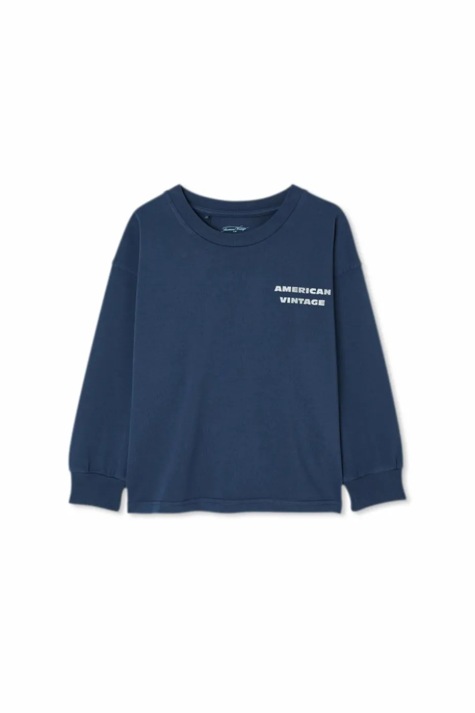 American Vintage Kids GRANATOWY T-shirt z logo