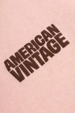 American Vintage Kids RÓŻOWY Bluza z nadrukowanym logo