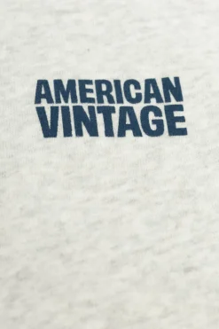 American Vintage Kids SZARY T-shirt z nadrukowanym logo