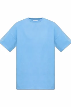 American Vintage NIEBIESKI T-shirt z okrągłym dekoltem