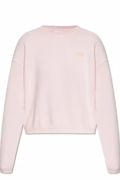American Vintage RÓŻOWY Bluza z nadrukowanym logo