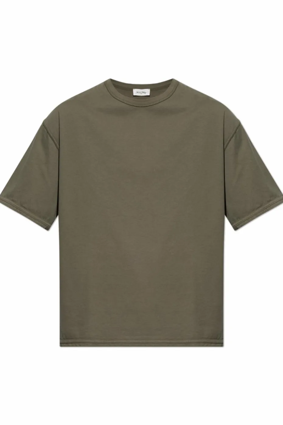 American Vintage ZIELONY T-shirt z okrągłym dekoltem