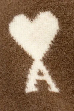 Ami Alexandre Mattiussi BRĄZOWY Sweter z logo