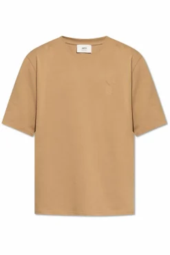 Ami Alexandre Mattiussi beżowy T-shirt z logo