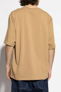 Ami Alexandre Mattiussi beżowy T-shirt z logo
