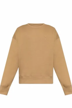 Ami Alexandre Mattiussi beżowy Bluza z logo