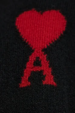Ami Alexandre Mattiussi CZARNY Wełniany sweter