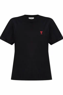 Ami Alexandre Mattiussi CZARNY T-shirt z wyszytym logo